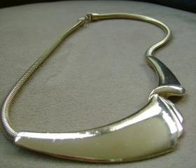 Sale Vintage Gold Wave Necklace 1960